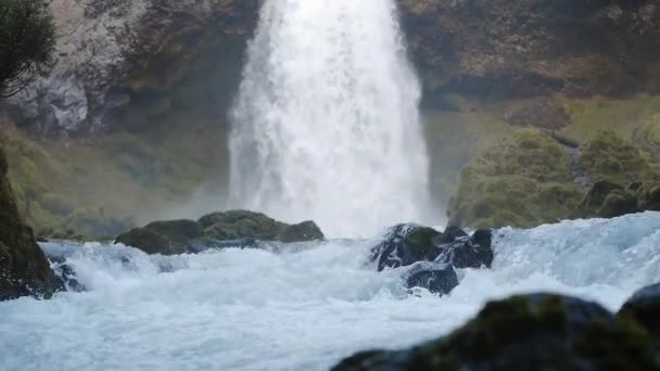 Водопад и река — стоковое видео