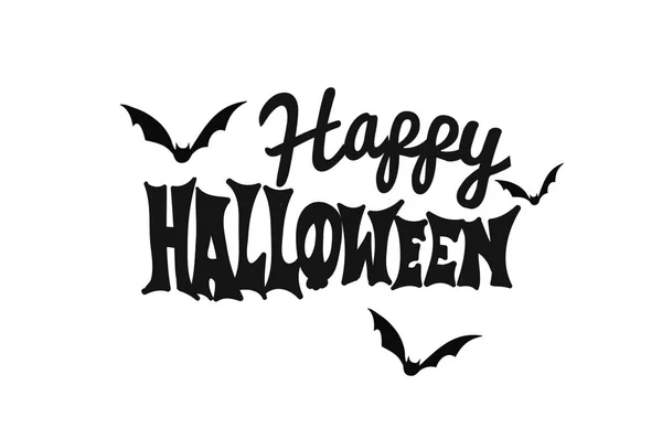 Buon Testo Halloween Bianco Nero — Foto Stock