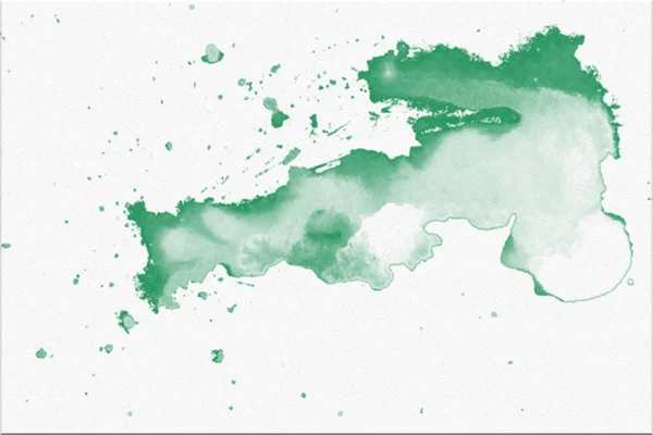 Abstrato Mão Verde Desenhar Aquarela Mancha Fundo — Fotografia de Stock