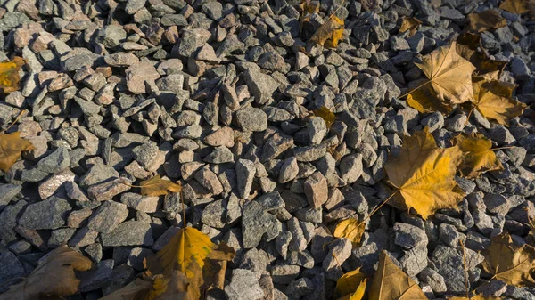 Ezilmiş Kırık Taş Breakstone Doku Arka Plan Ile Düşen Sarı — Stok fotoğraf