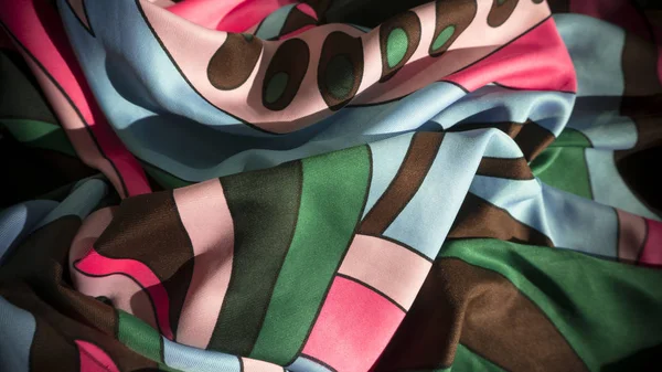Красочная Ткань Крупным Планом Текстильной Текстурой — стоковое фото