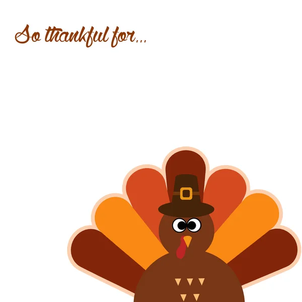 Happy Thanksgiving Cartoon Turkey on white background Thanksgiving poster