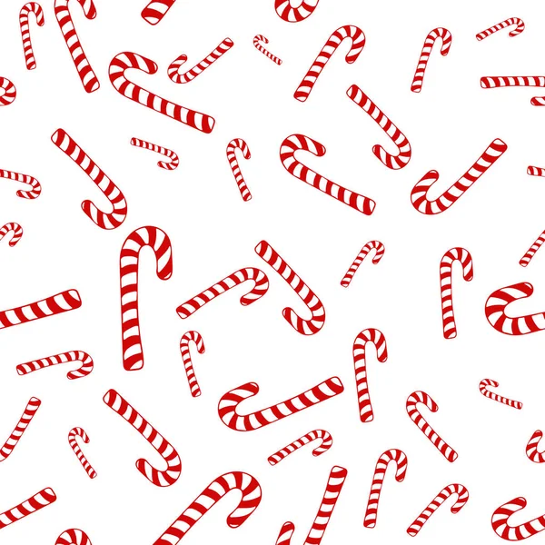 Christmas seamless white pattern with candy canes and Background for wrapping paper, fabric print, greeting cards design.