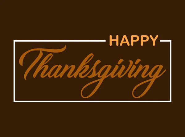 Happy Thanksgiving Orange Text Brown Background Typography Poster Celebration Text — Stock Photo, Image