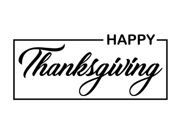 Happy Thanksgiving Black Text White Background Typography Poster Celebration Text — Stock Photo, Image