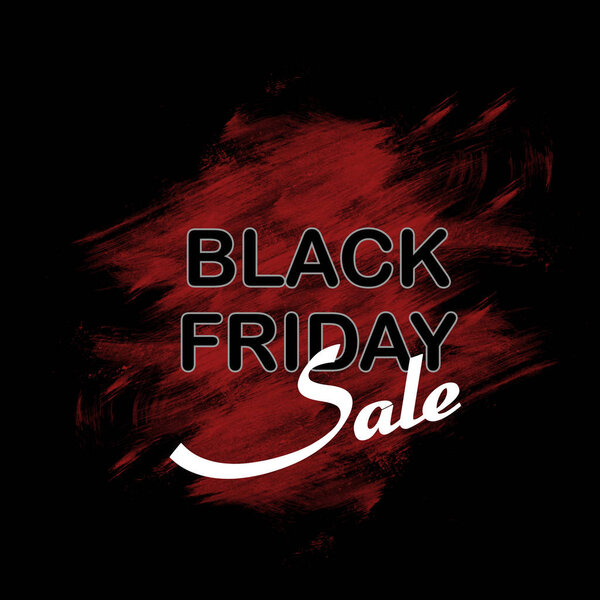 Black friday, big sale. Title text. Banner, poster, wallpaper. Ink painting Brush stroke Abstract background