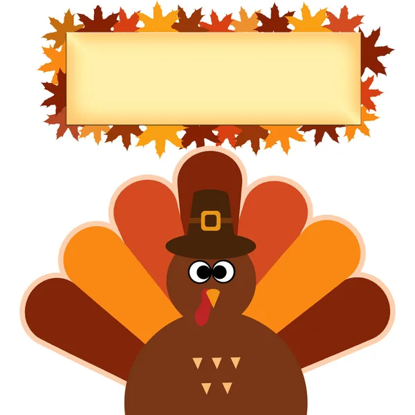 Happy Thanksgiving Texte Caricature Turquie Sur Fond Blanc Affiche Thanksgiving — Photo