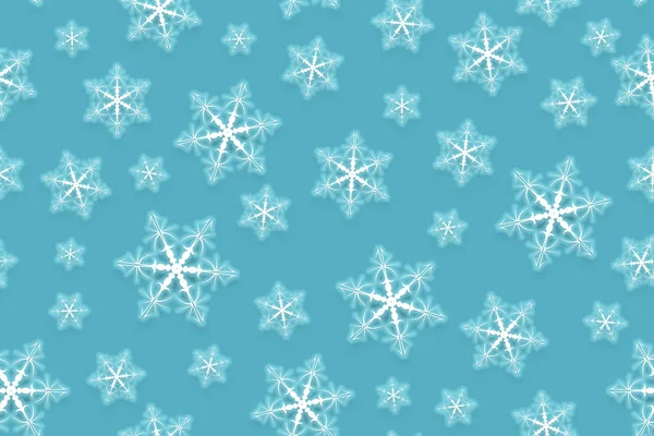 Snowflake Padrão Sem Costura Neve Fundo Azul Papel Parede Abstrato — Fotografia de Stock