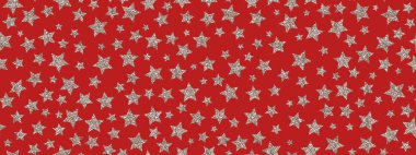 Sunni Noel glitter gümüş yıldız Dikişsiz desen arka plan tekrarlayın. Kumaş, duvar kağıdı, Kırtasiye, ambalaj için kullanılabilir..