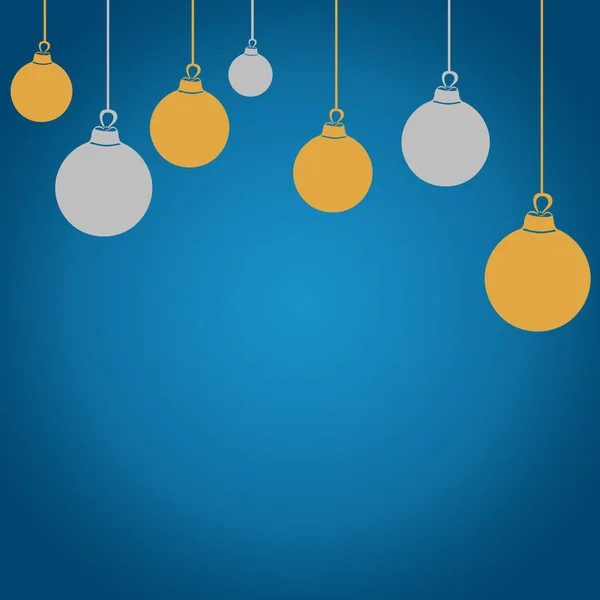 Hängende Weihnachtskugeln Auf Blauem Hintergrund — Stockfoto