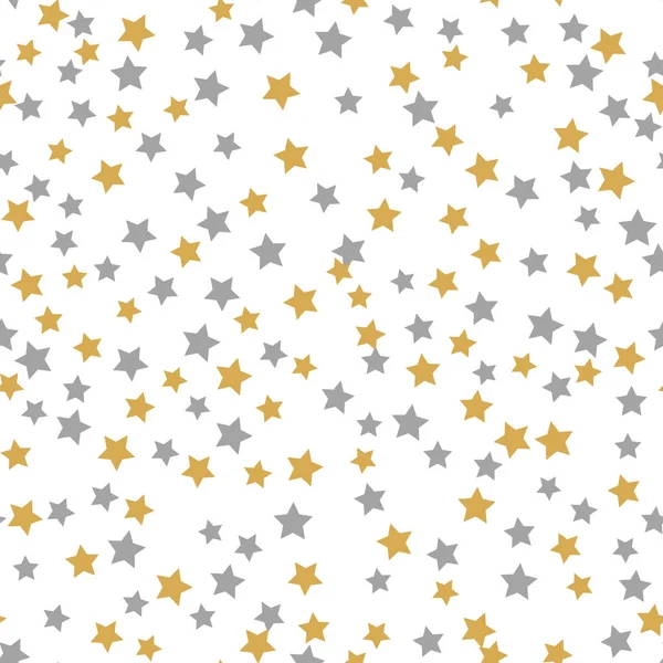 Padrão Sem Costura Estrelas Cinza Ouro Fundo Branco Com Merry — Fotografia de Stock