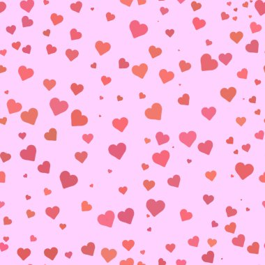 pinkhearts pembe bir arka plan üzerinde gloving üzerinden seamless modeli. Sevgililer günü.