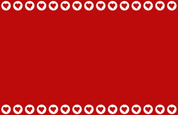 Nahtloses Muster aus weißen Herzen auf rotem Hintergrund. Valentin-Tageskarte — Stockfoto