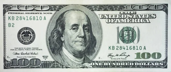 Eski bir 100 dolarlık banknot makro çekim