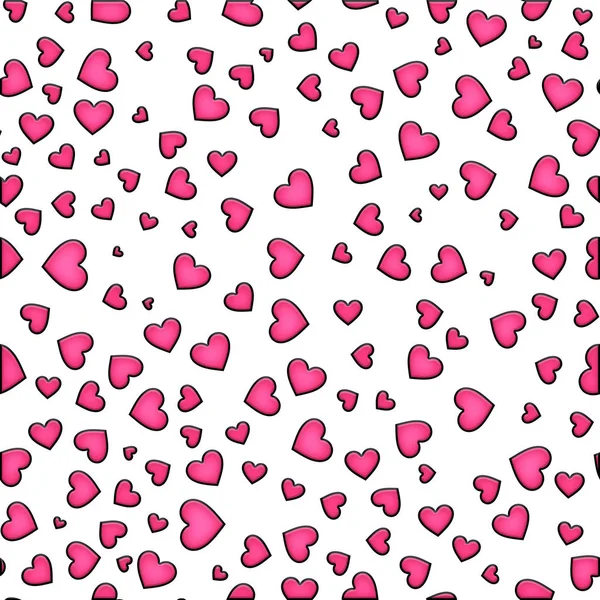 Χωρίς ραφή πρότυπο από γαντιών pinkhearts σε λευκό φόντο. Ημέρα του Αγίου Βαλεντίνου — Φωτογραφία Αρχείου