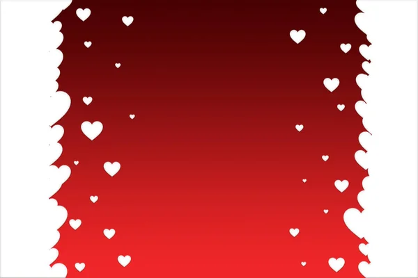 Bílá srdce na jasně červeném pozadí. Valentinky den šablona. — Stock fotografie