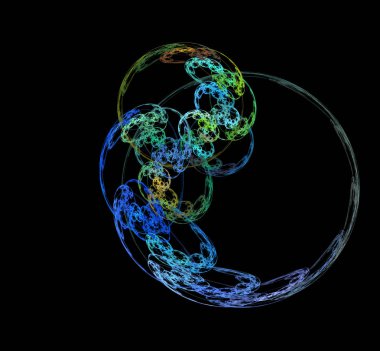 Soyut fractal sanat arka plan illüstrasyon uzay geometri.