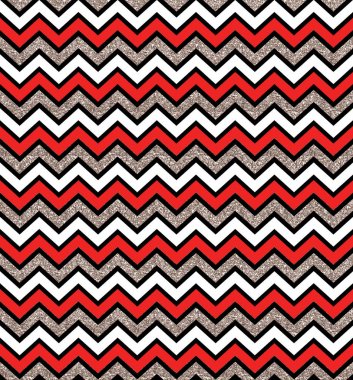 Zigzag gümüşü ve kırmızı pürüzsüz desen. Geometrik arkaplan. Bezi, etiketi, afişi, kartı, web sitesini, ambalajı, paketi yazdır