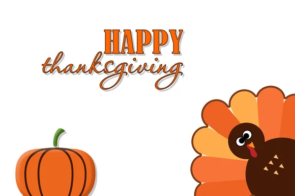 Happy Thanksgiving texte Caricature Turquie sur fond blanc Affiche de Thanksgiving . — Photo