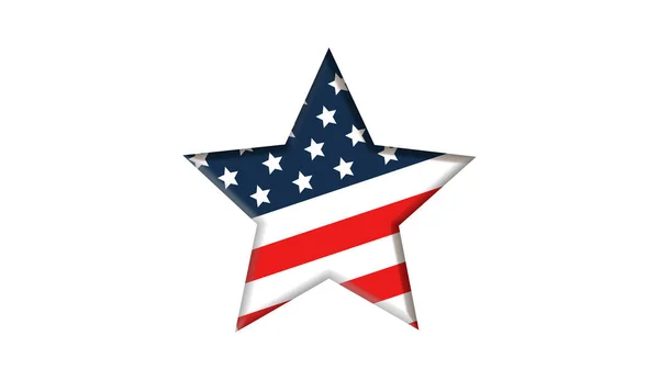 USA flag in star shape. American flag star shaped. — Stock Photo, Image