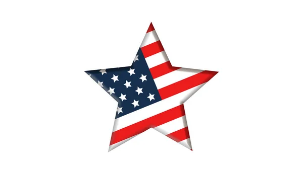 Bandera de Estados Unidos en forma de estrella. Estrella de bandera americana en forma . — Foto de Stock