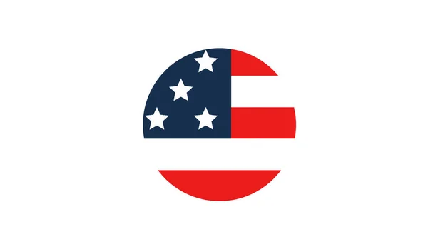 Bandiera degli Stati Uniti icona rotonda o distintivo. Pulsante cerchio Stati Uniti. Simbolo nazionale americano . — Foto Stock