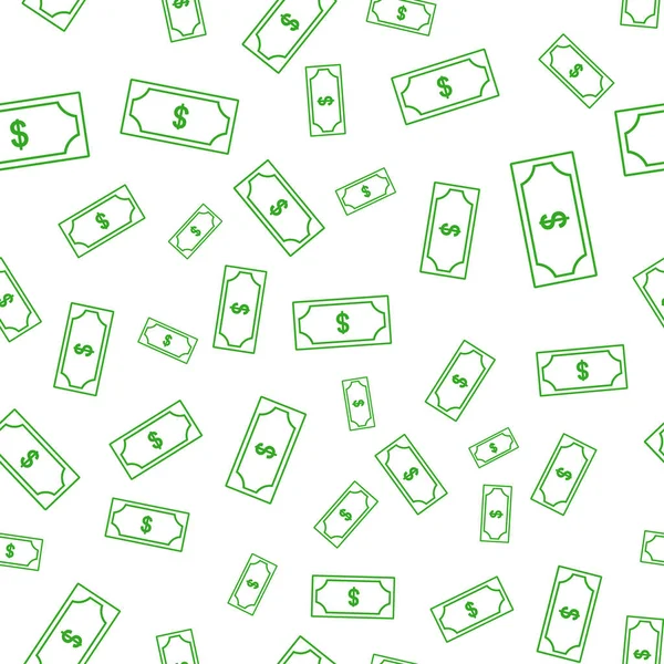 フラットスタイルでドルの通貨緑の銀行券アイコン 白い背景のドルの現金割引イラスト 紙幣シームレスパターンビジネスコンセプト — ストック写真