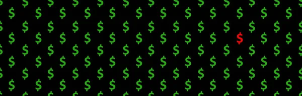 ドルはシームレスなパターンを示す 繰り返し米国通貨記号で背景を包む黒の背景に緑の色 ウェブサイト ポスター バナーに使用できます — ストック写真