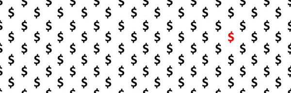 Dolar Işaretleri Kusursuz Desen Beyaz Zemin Üzerinde Siyah Sembolleri Tekrarlayan — Stok fotoğraf