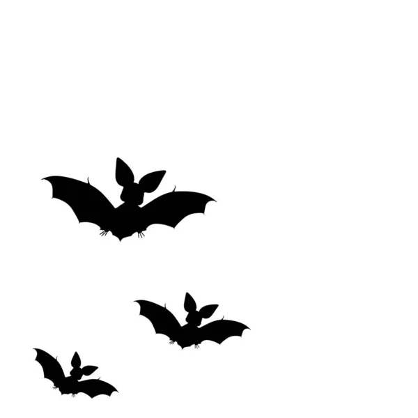 Fekete Denevérsziluettek Barlang Fekete Denevérek Csoport Fehér Halloween Háttér Sziluettek — Stock Fotó