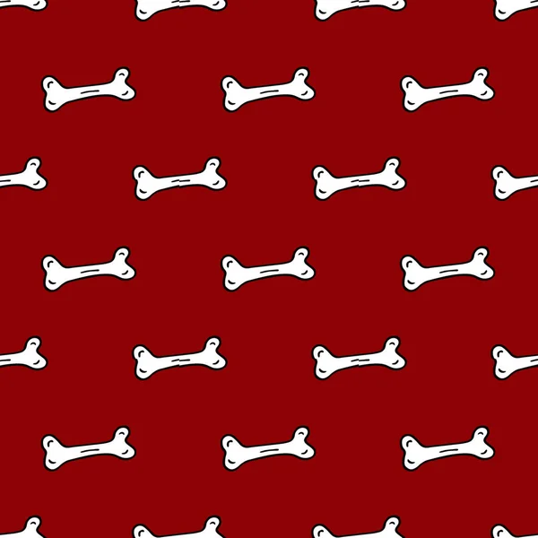 Hundeknochen Auf Rotem Hintergrund Nahtloses Muster Halloween Wiederholen Tapete Fliesen — Stockfoto