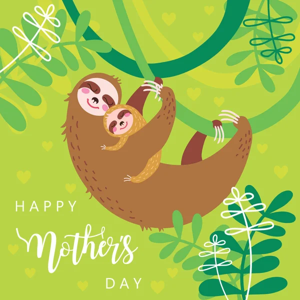 Sloth maman mignonne — Image vectorielle