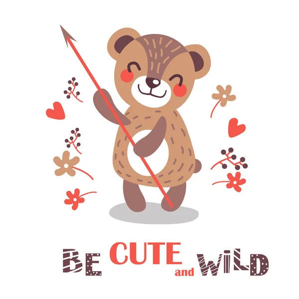 Be Wild Bear — Stock Vector