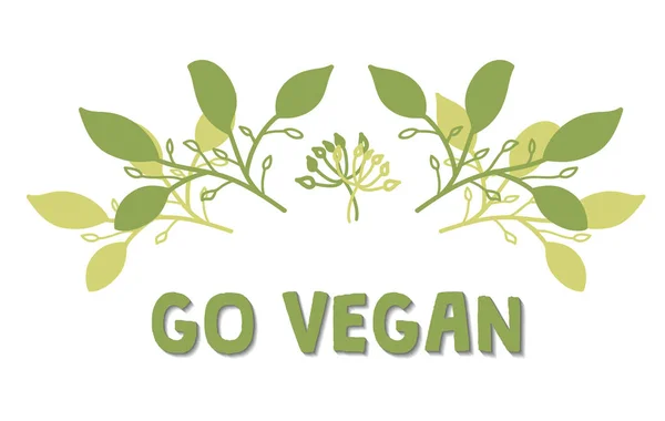 Go Vegan Green-03 - Stok Vektor