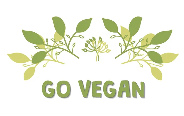 Go Vegan Grün-03 — Stockvektor