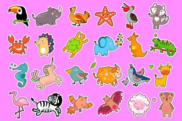 Carino animali Stickerpack-01 Grafiche Vettoriali