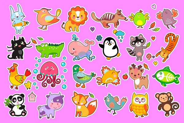 Carino animali Stickerpack-02 Grafiche Vettoriali