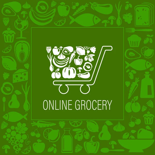 Vector Online Grocery Conception Illustration — 스톡 벡터