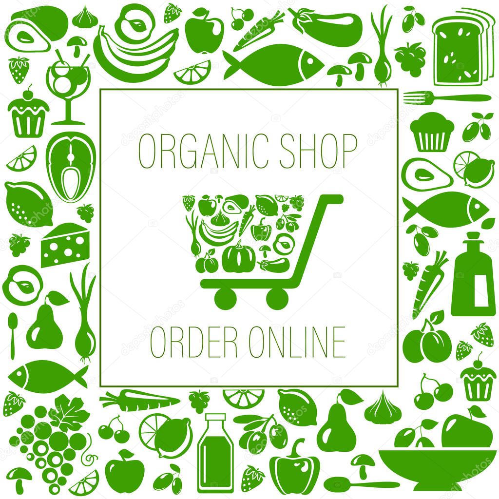 Vector Online grocery concept illustration