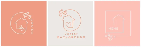 Vektorové Logo Design Šablony Jednoduchém Lineárním Stylu Domácí Dekor Obchod Royalty Free Stock Ilustrace