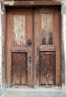 Eski ahşap kapı, Willage evin kapı