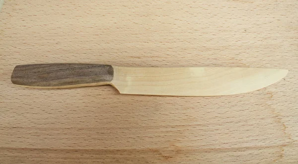 Dřevěný Nůž Dřevěnou Podlahu — Stock fotografie