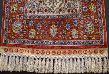 Geleneksel Türk ve Osmanlı el yapımı ipek halı. Halı desenleri