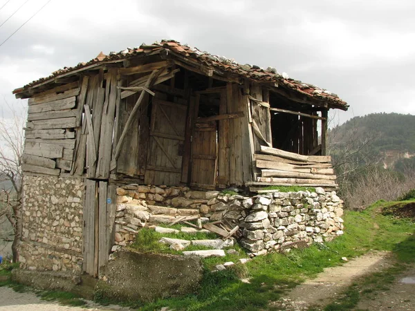 Каменный Деревянный Дом Бурсе Турция — стоковое фото