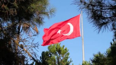 Türk bayrağı sallayarak mavi gökyüzü, Türkiye