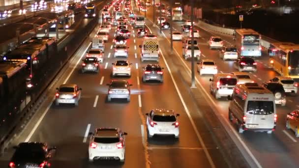 Istanbul City Car Traffic Night — Stock Video