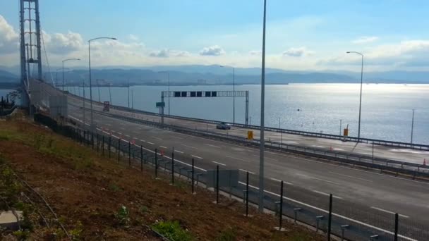 Puente Osmangazi Bahía Izmit Turquía — Vídeo de stock
