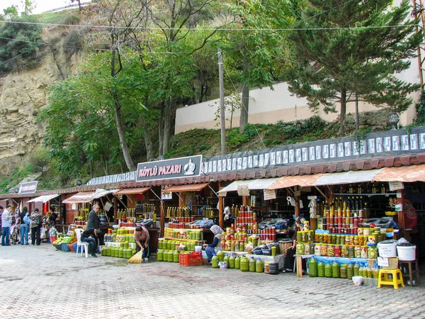 Trilye Zeytinbagi Bursa Turkiet Oktober 2009 Lokal Olivolja Och Olivolja — Stockfoto