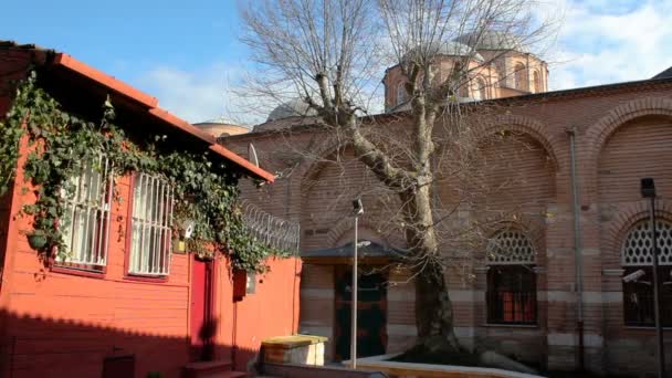 Παλιό Ξύλινο Σπίτι Και Molla Τέμενος Μολλά Ζεϊρέκ Κωνσταντινούπολη Τουρκία — Αρχείο Βίντεο