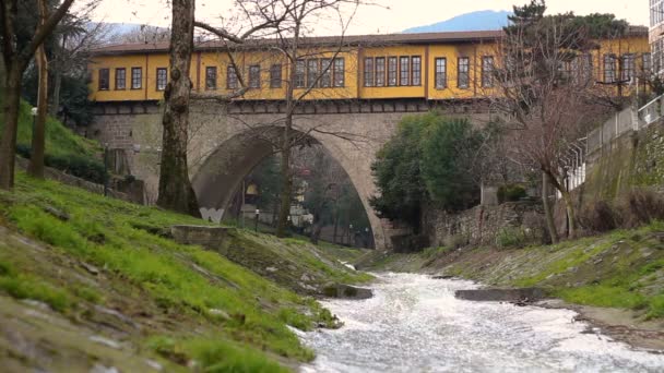 Puente Histórico Turístico Irgandi Bursa Turquía — Vídeos de Stock